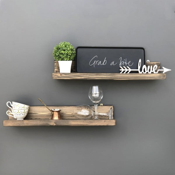 Divdaļīgs koka sienas plauktu komplekts Simple-image-3