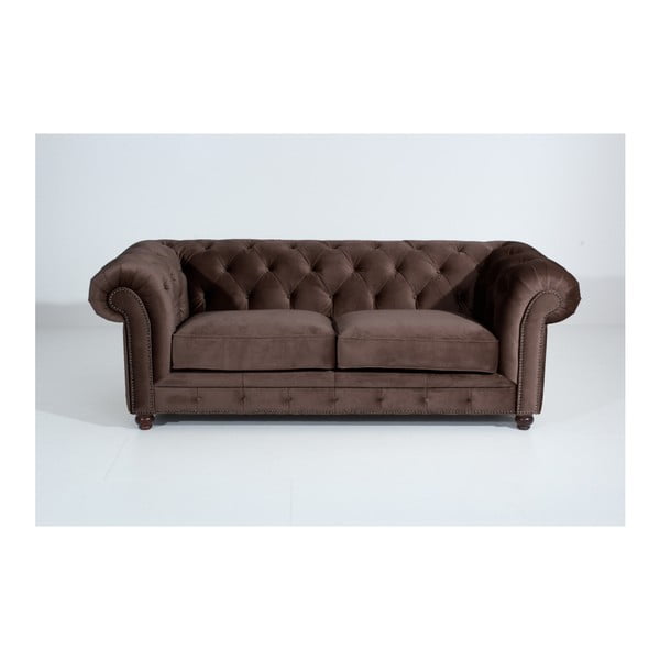 Tumši brūns dīvāns Max Winzer Orleans Velvet, 216 cm
