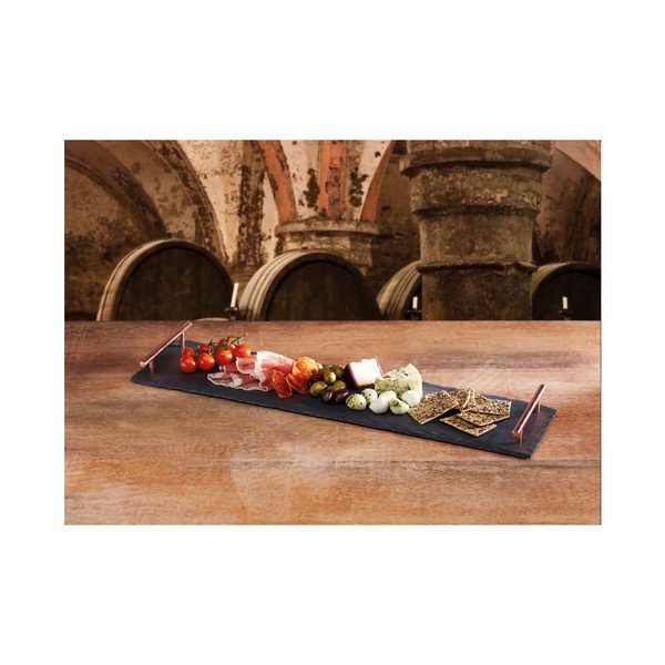 Kitchen Craft Master Class šīfera paplāte ar vara rokturiem, garums 60 cm-image-1