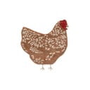 Brūns mazgājams/ar rokām darināts kokvilnas bērnu paklājs 110x100 cm Chicken – Lorena Canals