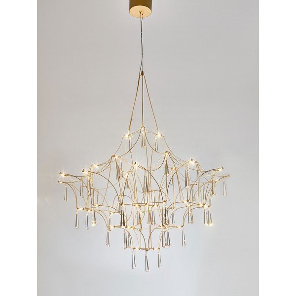 Zelta krāsas metāla LED piekaramā lampa ø 80 cm Goro – Nova Luce-image-3