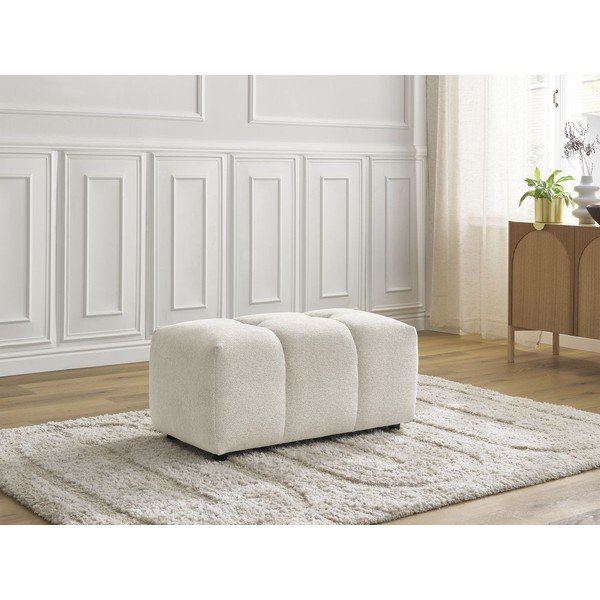 Balts kāju soliņš no šenila auduma Roxelane – Bobochic Paris-image-1