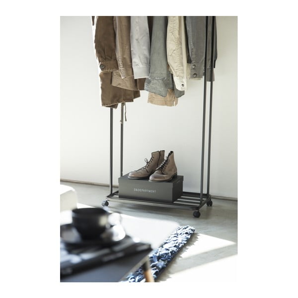 Melns metāla pārvietojams drēbju pakaramais statīvs Tower – YAMAZAKI-image-3
