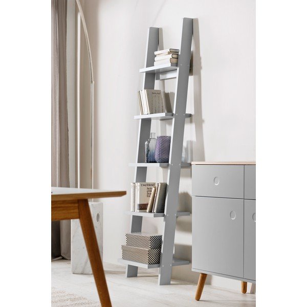 Pelēks sienas grāmatu plaukts Tenzo Strada, 188 x 45 cm-image-3