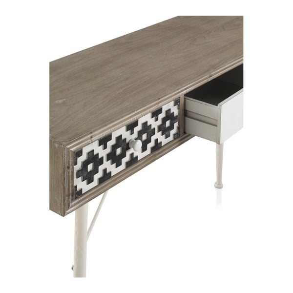 Konsoles galds ar melnbaltām detaļām un trīs atvilktnēm Geese Rustico Geometric-image-1