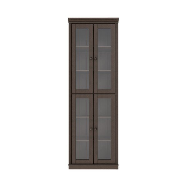 Tumši brūna priedes masīvkoka vitrīna 74x223x37 cm Anita – Støraa