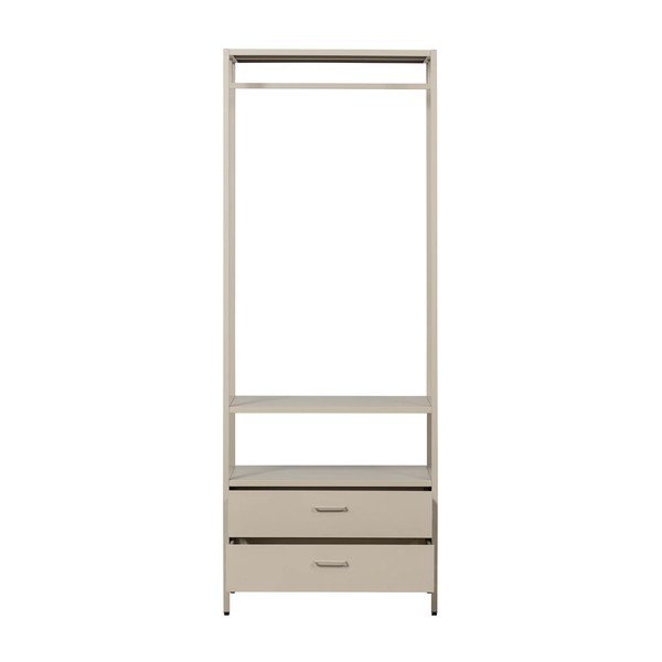 Bēšs atvērta tipa metāla drēbju skapis 70x185x54 cm Ferris – WOOOD-image-3