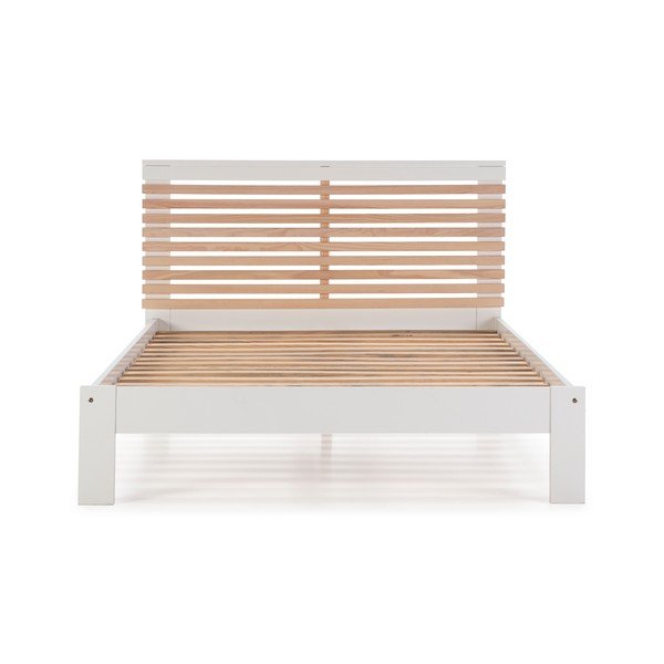 Balta divvietīga gulta ar režģi 140x190 cm Vectra – Marckeric-image-2