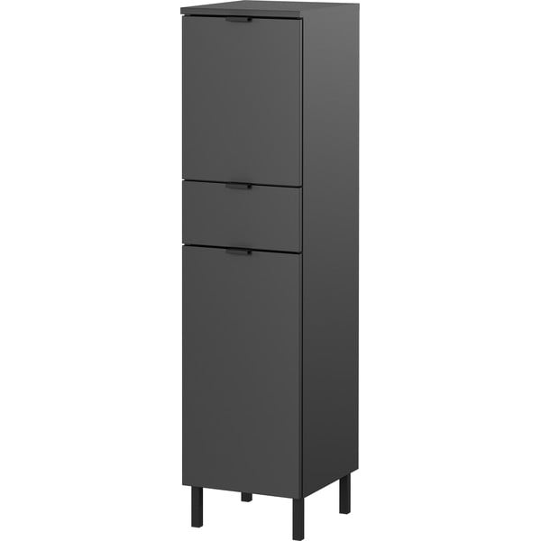 Antracīta pelēks augsts/šaurs vannas istabas skapis 30x120 cm Arcena – Germania-image-2