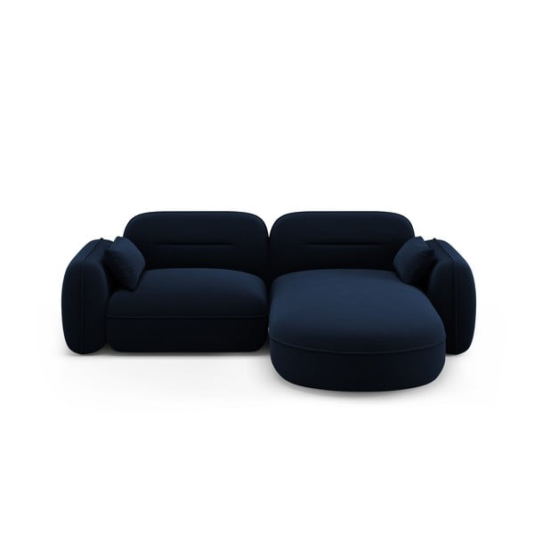 Tumši zils samta stūra dīvāns (ar labo stūri) Audrey – Interieurs 86
