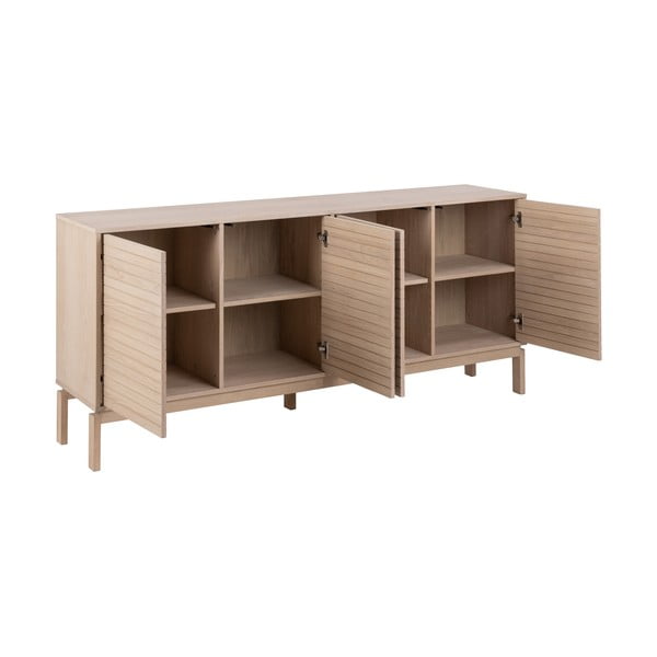 Dabīga toņa zema kumode ar ozolkoka imitāciju 180x80 cm Linley – Actona-image-3