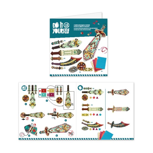 Komplekts 3 bruņinieku zobenu izgatavošanai Djeco Knight-image-1