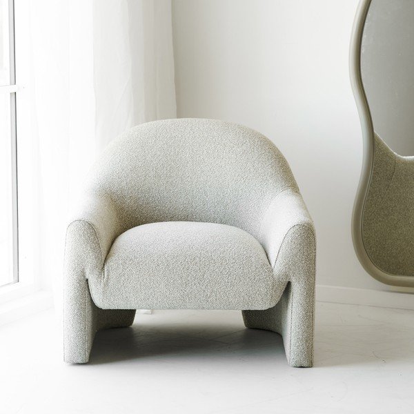 Krēmkrāsas atpūtas krēsls no šenila auduma Zahara – House Nordic-image-1