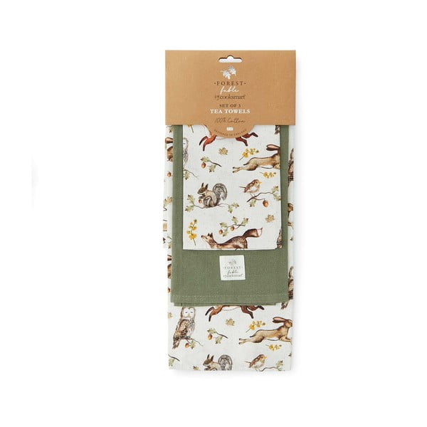 Kokvilnas trauku dvieļi (3 gab.) 45x65 cm Forest Fable – Cooksmart ®