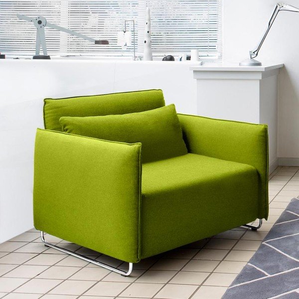 Laima zaļš izvelkamais atpūtas krēsls Softline Cord-image-1