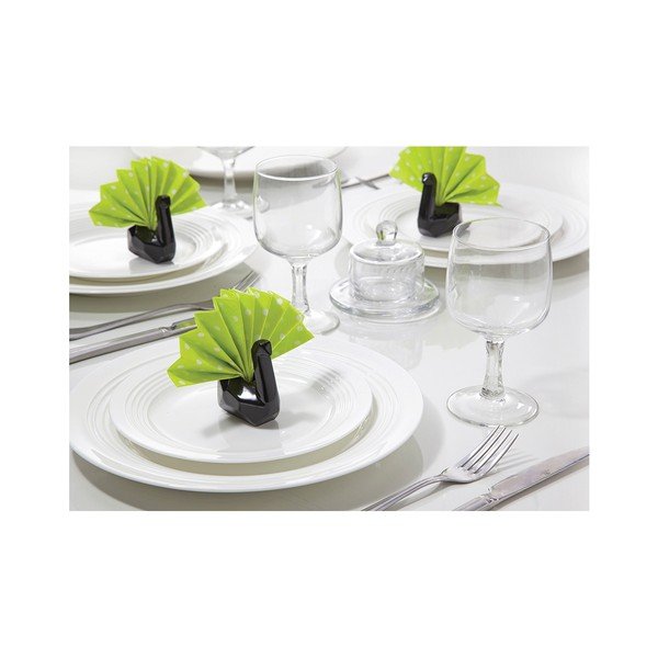 Keramikas salvešu turētāju komplekts, Salvešu turētājs gulbis 6 gab, melns-image-3