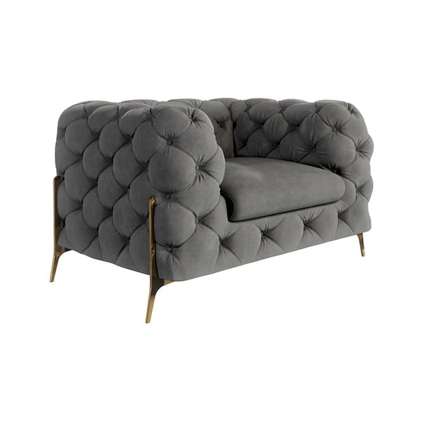 Pelēks samta atpūtas krēsls Chelsea Bis – Ropez