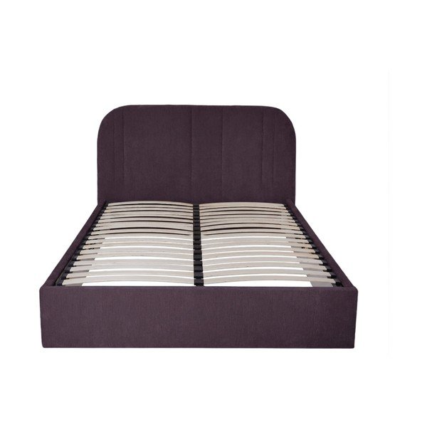 Violeta polsterēta divvietīga gulta ar veļas kasti ar redelēm 160x200 cm Sidney – Bobochic Paris-image-3