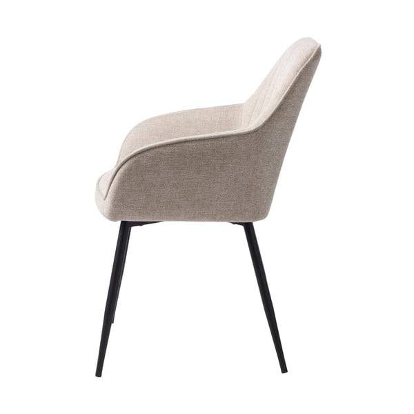 Bēšs polsterēts ēdamistabas krēsls ar roku balstiem Nolan – Unique Furniture-image-2