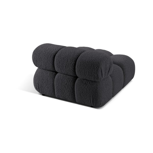 Antracīta pelēka modulārā dīvāna daļa no buklē auduma (vidējā moduļa) Bellis – Micadoni Home-image-4
