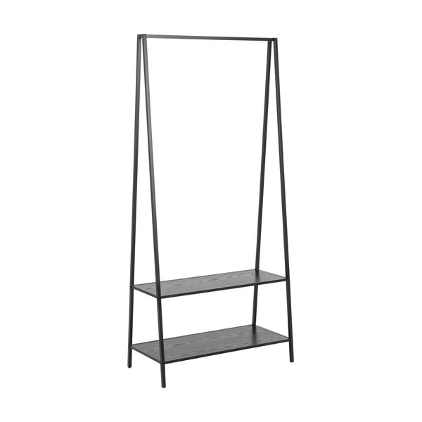 Melns drēbju pakaramais statīvs ar oškoka imitāciju Seaford – Actona-image-2
