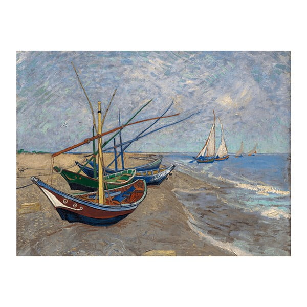 Gleznas reprodukcija Vincent van Gogh – Fishing Boats on the Beach at Les Saintes-Maries-de la Mer, 40 x 30 cm
