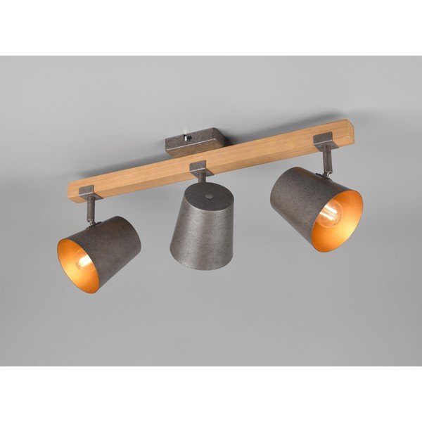 Tumši pelēka/dabīga toņa prožektora tipa lampa 14x54 cm Bell – Trio-image-1
