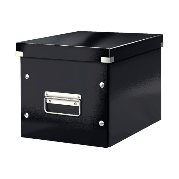 Melna kartona uzglabāšanas kaste ar vāku 26x26x24 cm Click&Store – Leitz