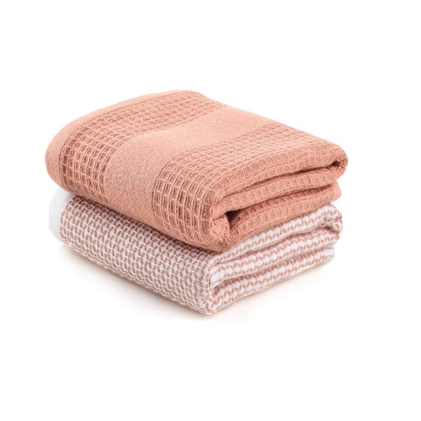 Lašrozā vafeļu dvieļi (2 gab.) 40x60 cm Betty – Foutastic