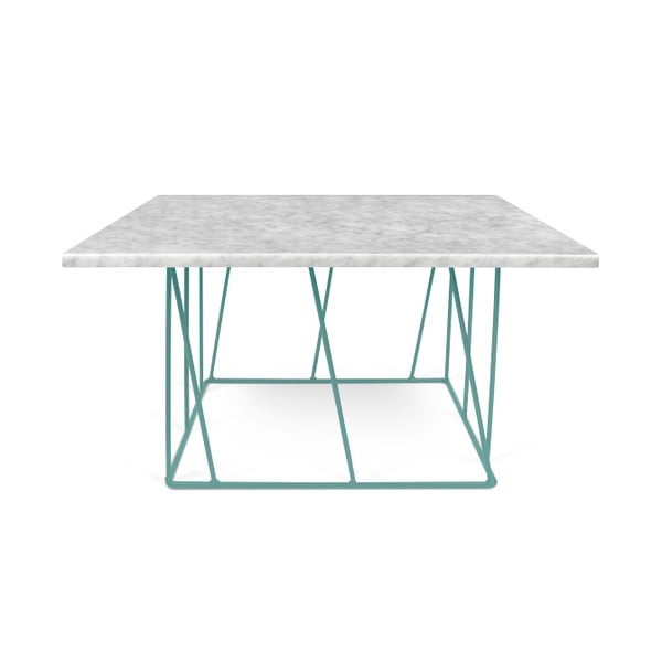 Baltā marmora kafijas galdiņš ar zaļām kājām TemaHome Helix, 75 cm