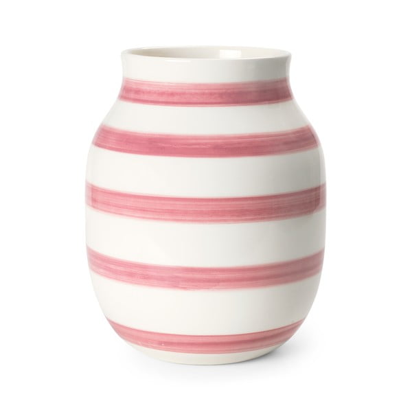 Balta un rozā keramikas vāze Kähler Design Omaggio, augstums 20 cm