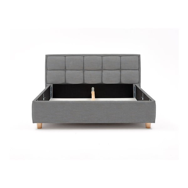 Gaiši zila divguļamā gulta ar režģi un uzglabāšanas vietu ProSpánek Karme, 160 x 200 cm-image-3