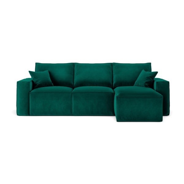 Tumši zaļš stūra dīvāns Cosmopolitan Design Florida, labais stūris