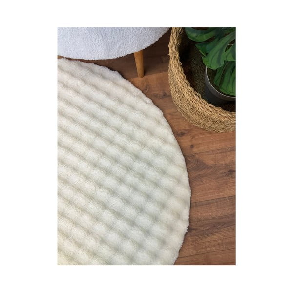 Krēmkrāsas mazgājams apaļš paklājs ø 120 cm Bubbly – Oyo Concept-image-4