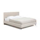 Bēša polsterēta divvietīga gulta ar redelēm 180x200 cm Noira Slim – Bonami Selection