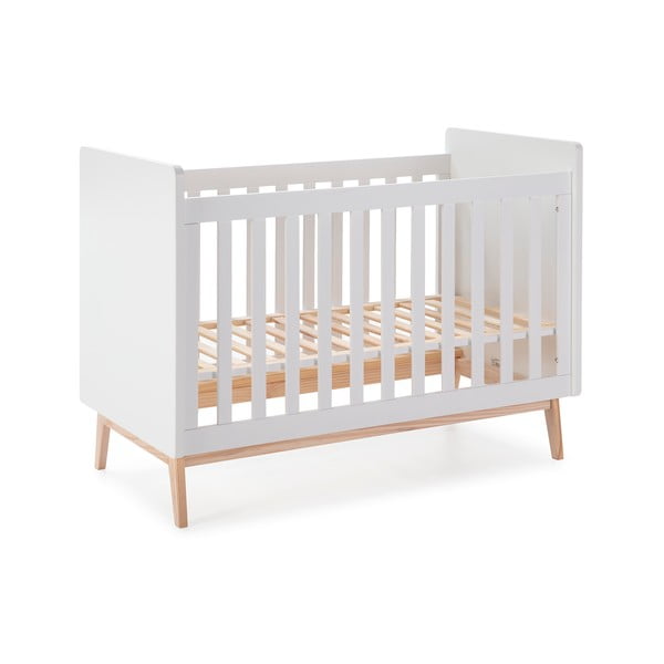Balta/dabīga toņa bērnu gultiņa 60x120 cm Sidney – Marckeric