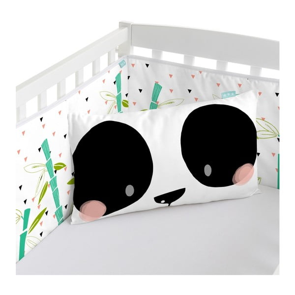 Kokvilnas apmale bērna gultiņai Moshi Moshi Panda, 210 x 40 cm-image-1