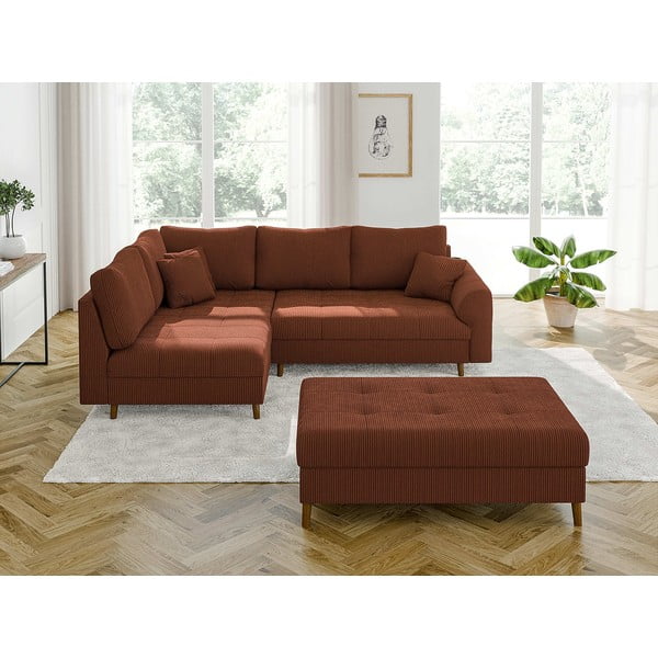 Ķieģeļu sarkans velveta kāju soliņš Ariella – Ropez-image-3