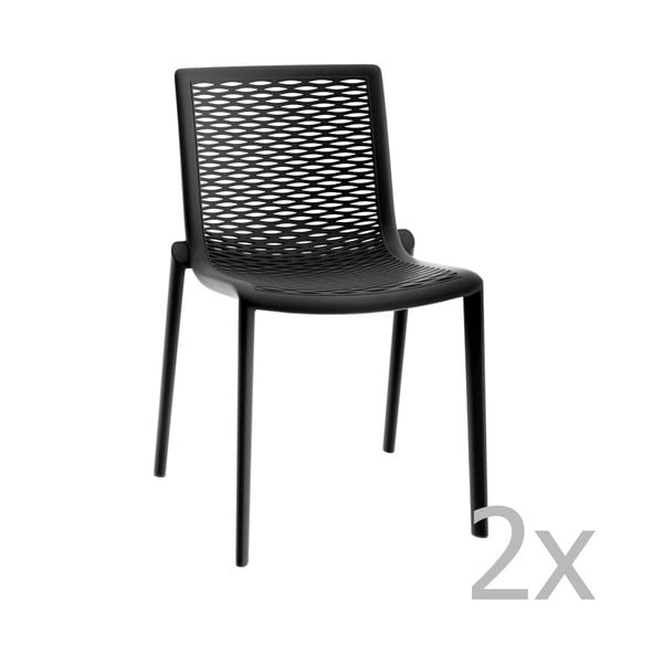 2 melnu dārza pusdienu krēslu komplekts Resol Net-Kat