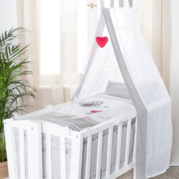 Balts šūpulītis ar riteņiem/ar baldahīnu 40x90 cm Adam & Eule – Roba-image-2