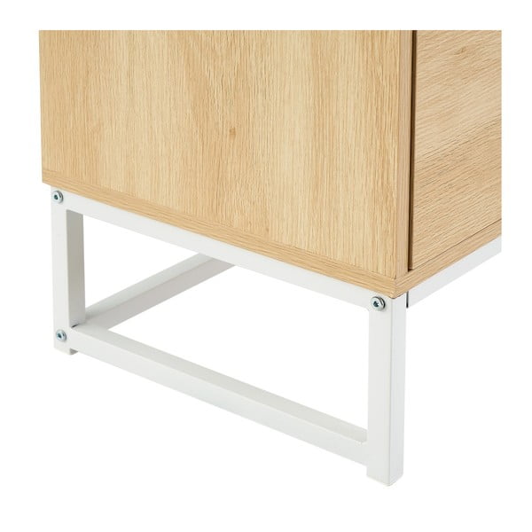 Dabīga toņa augsta kumode ar bērza koka imitāciju 60x97,5 cm – Casa Selección-image-3