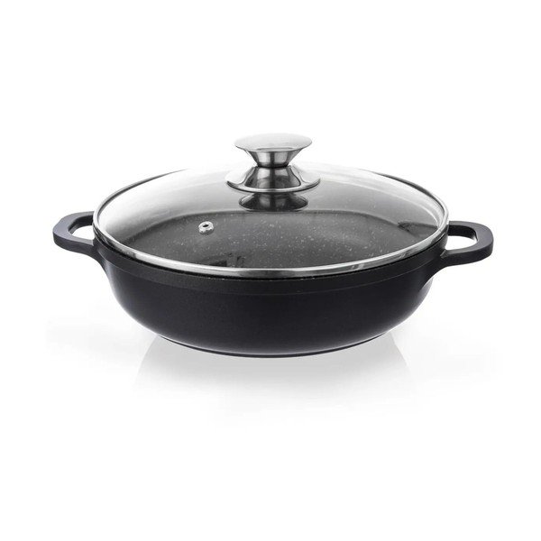 Kastrolis ar nelīpošu virmsu un stikla vāku Pfluon Granit Orion Grande, ⌀ 24 cm