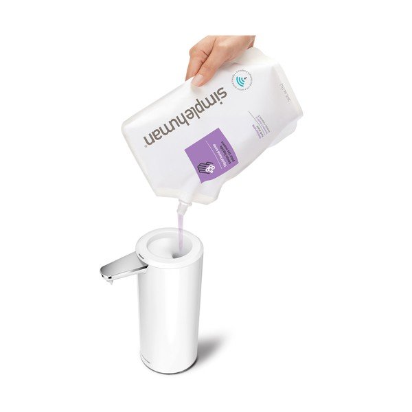 Balts automātiskais ziepju dozators no tērauda 266 ml – simplehuman-image-4