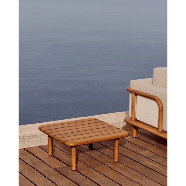 Tīkkoka masīvkoka dārza kafijas galdiņš 70x70 cm Turqueta – Kave Home-image-1