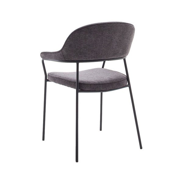 Tumši pelēks pusdienu krēsls ar roku balstiem Kindersley – Unique Furniture-image-3