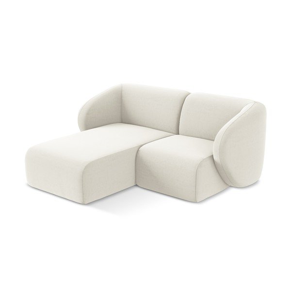 Bēšs samta stūra dīvāns (ar kreiso stūri/ar zvilni) Lani – Makamii-image-2