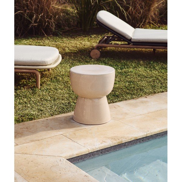 Keramikas apaļš dārza galdiņš 36x36 cm Mesquida – Kave Home-image-1