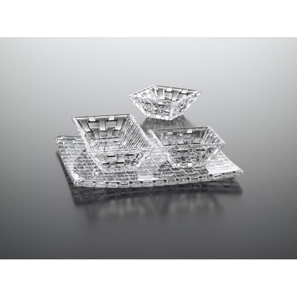 3 trauku komplekts un kristāla stikla paplāte Nachtmann Bossa Nova-image-1