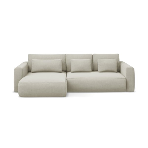 Bēšs salokāms/ar uzglabāšanas vietu stūra dīvāns (ar kreiso stūri/ar zvilni) Kapua – Makamii