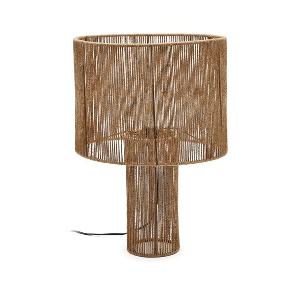 Dabīga toņa galda lampa ar džutas abažūru (augstums 54 cm) Pontos – Kave Home